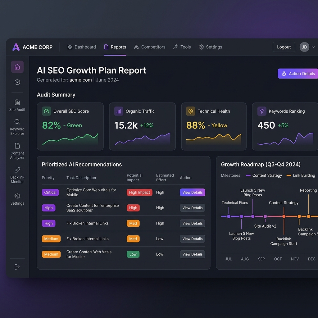 AI growth plan dashboard